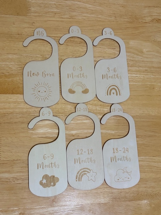 Other - Wooden Baby Closet Dividers - Neutral Beige
